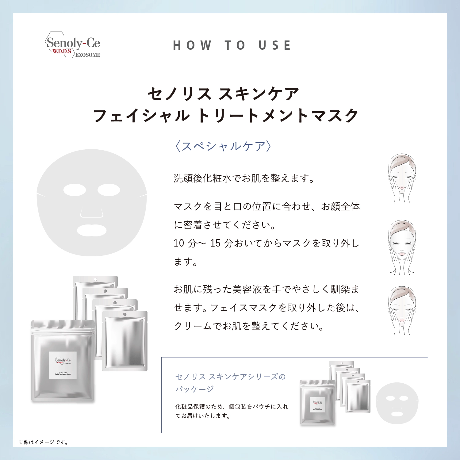 セノリス スキンケア フェイシャル トリートメントマスク の使い方